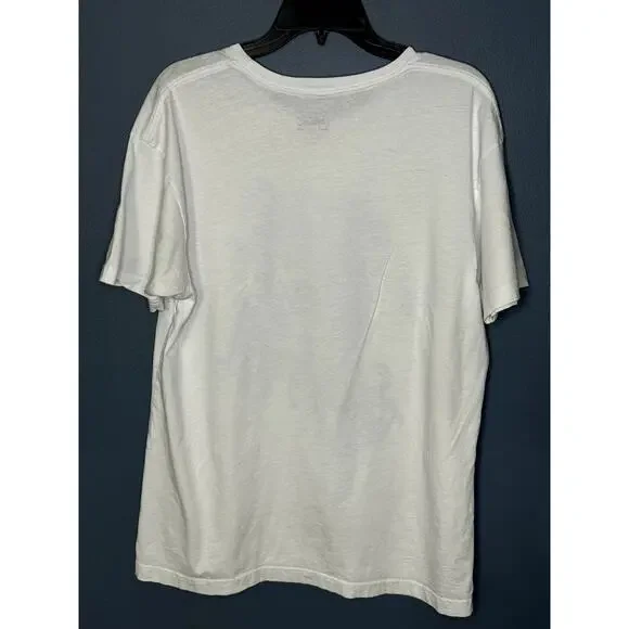 OUTRANK MEN'S CUSTOM WHITE & BLUE CREW NECK SHORT SLEEVE T-SHIRT SIZE LARGE - Picture 2 of 7